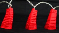 Red Chinese Style Paper Lantern - LED Fairy Lights x 20